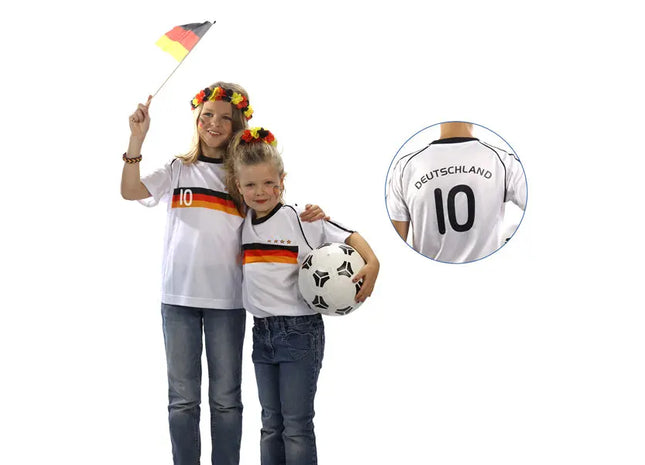 Kinder Deutschland Fußballtrikot mit Wunschnummer – Spielbereit TK Gruppe® Grosshandel 