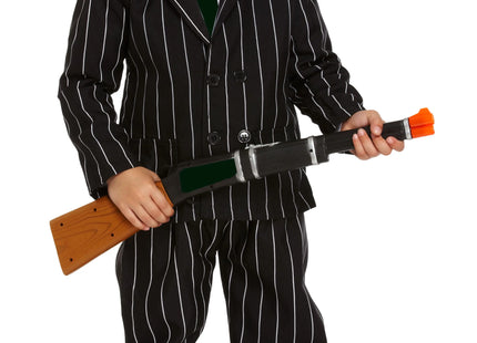 Kinder Gangster Kostüm Schwarz: Mittlere Größe 7-9 Jahre, Klassisches Mafia-Outfit Für Kinder TK Gruppe® Grosshandel 