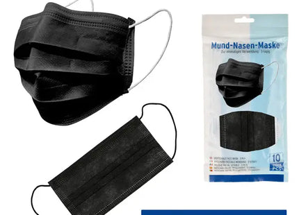 Kinder Gesichtsmaske Schwarz, 10er Pack - Schutz für Mund und Nase, Ideal für Kinder TK Gruppe® Grosshandel 