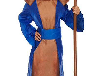 Kinder Hirtenkostüm Blau, Groß (10-12 Jahre) – Krippenspiel Verkleidung TK Gruppe® Grosshandel 