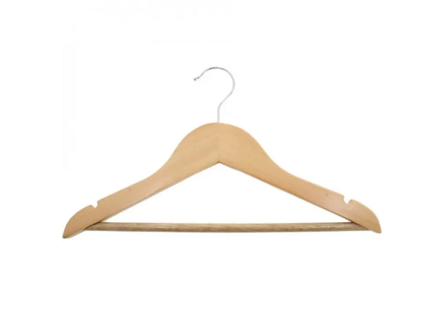Kinder Holzkleiderbügel mit Stange und Kerben, Langlebiges Design TK Gruppe® Grosshandel 