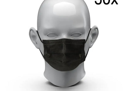 Kinder Medizin-Masken, 50er Set, Schwarz, Einweg, 3-lagig TK Gruppe® Grosshandel 
