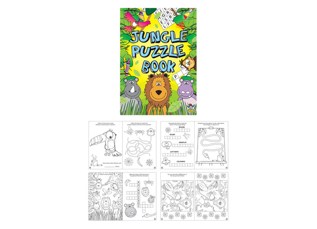 Kinder-Rätselbuch 'Fun Jungle', 16 Seiten, Lernspielzeug, 10,5 x 14,5 cm, Interaktives Rätselbuch TK Gruppe® Grosshandel 