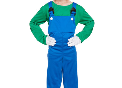 Kinder Super Werkman Kostüm Grün: Mittlere Größe 7-9 Jahre, Heldenhafter Klempner-Outfit Für Kinder TK Gruppe® Grosshandel 