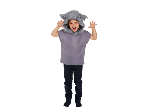 Kinder Wolf Kostüm Medium, Verkleidung Für 7-9 Jahre - Tierkostüm Jungen Mädchen TK Gruppe® Grosshandel 