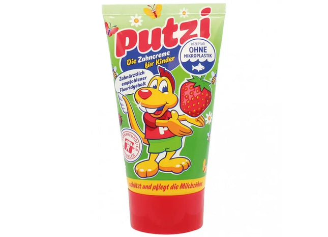 Kinder-Zahnpasta Putzi, 50 ml, Erdbeer-Geschmack – Ideal für gesunde Zähne TK Gruppe® Grosshandel 