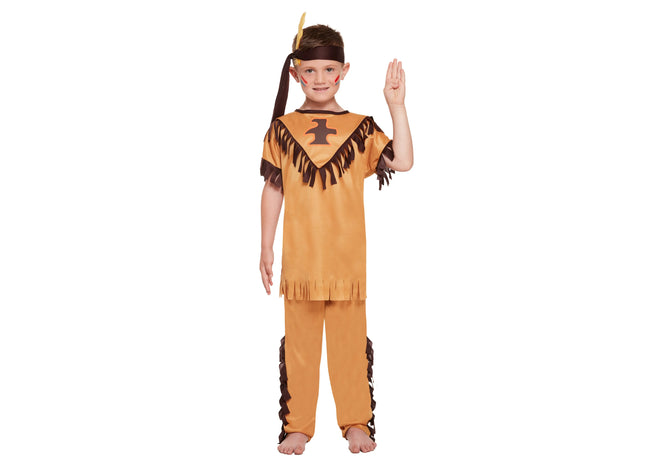 Kinderkostüm Indianer, Jungen, Größe M (7-9 Jahre) für Fasching TK Gruppe® Grosshandel 