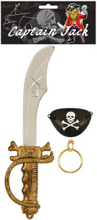 Kinderpiratenkostüm 37,5 cm mit Augenklappe & Ohring - Piratenkostüm Zubehör TK Gruppe® Grosshandel 
