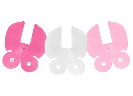Kinderwagen-Dekorationsschleife Rosa, 2,6 m – Babyparty-Girlande TK Gruppe® Grosshandel 