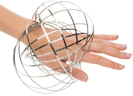 Kinetic Spring Toy REFLECTS-FLOWRING in Silber – Faszinierendes Geschicklichkeitsspielzeug TK Gruppe® Grosshandel 