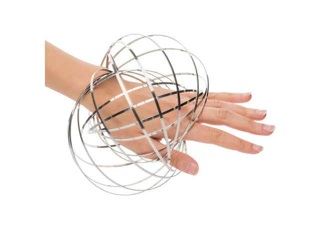 Kinetic Spring Toy REFLECTS-FLOWRING in Silber – Faszinierendes Geschicklichkeitsspielzeug TK Gruppe® Grosshandel 