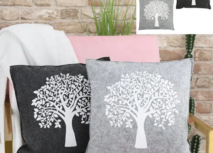 Kissen Filz Lebensbaum, ca. 38x38 cm, 2er-Set – Stilvolle Filzkissen | Moderne Boho-Deko TK Gruppe® Grosshandel 
