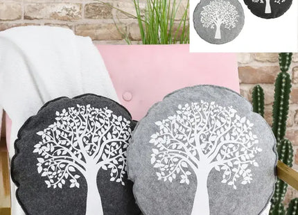 Kissen Filz Lebensbaum, ca. 40 cm Durchmesser, 2er-Set – Deko-Filzkissen | Stilvolle Boho-Deko TK Gruppe® Grosshandel 