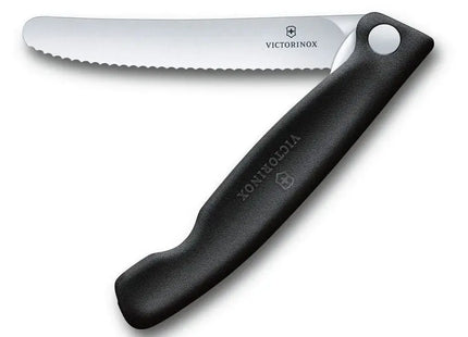 Klappbares Gemüsemesser mit Wellenschliff, 11cm, Schwarz TK Gruppe® Grosshandel 