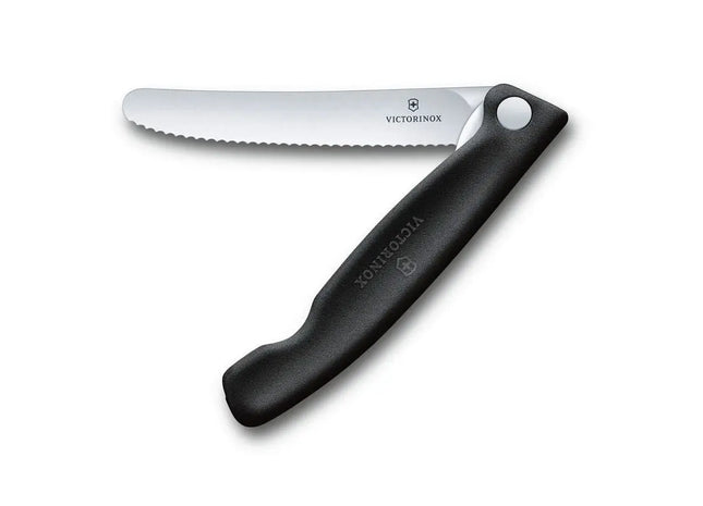 Klappbares Gemüsemesser mit Wellenschliff, 11cm, Schwarz TK Gruppe® Grosshandel 