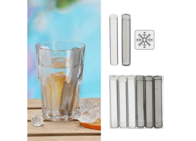 Klare Party-Eiswürfelstäbe, 6er-Set, Höhe ca. 12 cm TK Gruppe® Grosshandel 