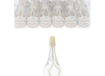 Klare Seifenblasenflasche 32ml, 9cm mit cremefarbenem Stopfen, ideal für Partys und Events TK Gruppe® Grosshandel 