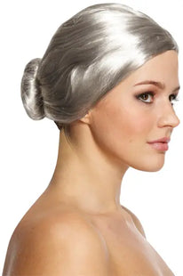 Klassische Damenperücke Grau, Hochwertige Alte Dame Synthetik Haar, 150G TK Gruppe® Grosshandel 