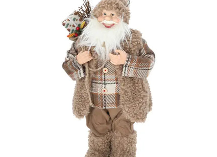 Klassische Weihnachtsmann-Figur, Stehend, Braun, 86 cm, Traditionelle Weihnachtsdeko TK Gruppe® Grosshandel 