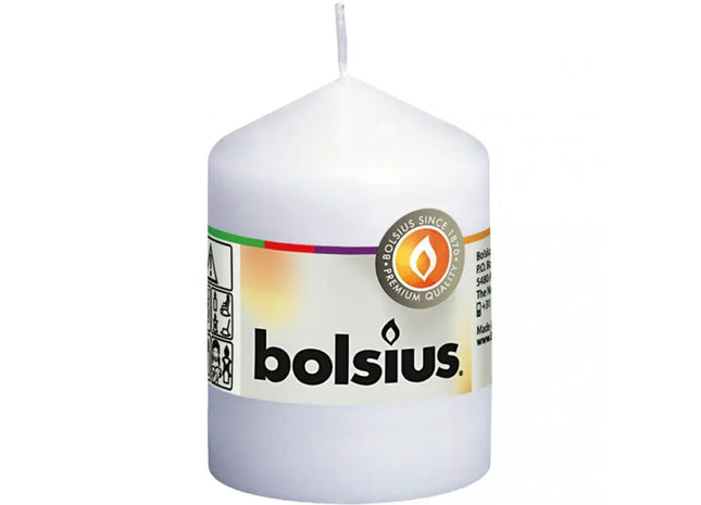 Klassische Weiße Säulenkerze, 80mm Höhe x 58mm Durchmesser - Zeitlose Eleganz für Jede Gelegenheit TK Gruppe® Grosshandel 