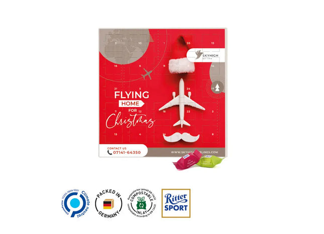 Klassischer quadratischer Adventskalender, vielseitig und dekorativ TK Gruppe® Grosshandel 