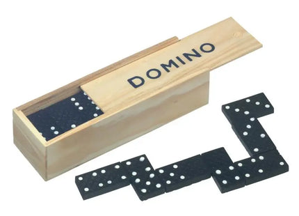 Klassisches Domino-Spiel in Schwarz - Zeitloses Holzset für Familie und Freunde TK Gruppe® Grosshandel 