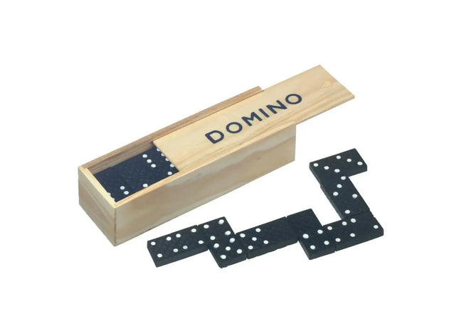 Klassisches Domino-Spiel in Schwarz - Zeitloses Holzset für Familie und Freunde TK Gruppe® Grosshandel 