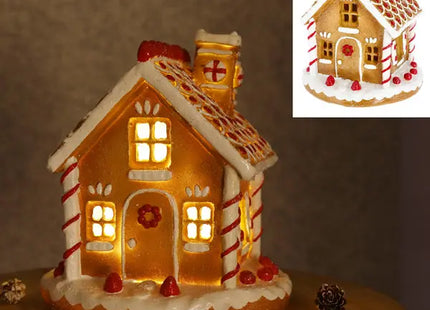 Klassisches LED Lebkuchenhaus – Leuchtende Weihnachtsdekoration, ca. 21x23cm, Festliche Beleuchtung TK Gruppe® Grosshandel 