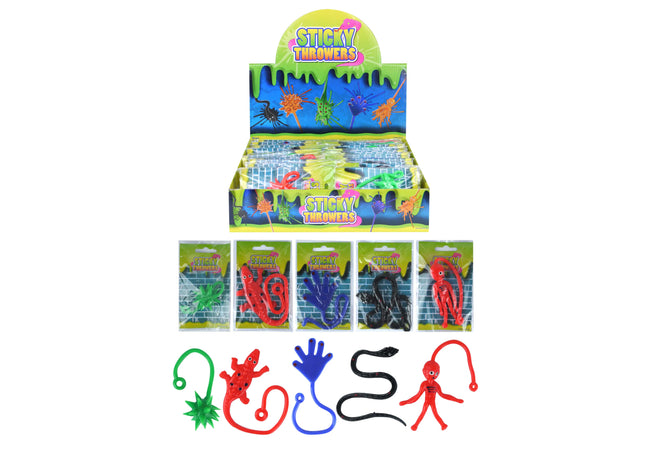 Klebrige Werfer, 15-28 cm, 5 Varianten, 4 Farben, Wurfspielzeug für Kinder TK Gruppe® Grosshandel 