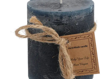 Kleine Blaue Gefrostete Stumpenkerze, Texturierter Stil, 7x8cm TK Gruppe® Grosshandel 