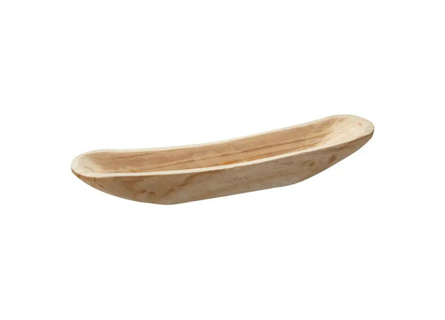 Kleine Boot-förmige Holz-Dekoschale, 60x12cm rustikale Holzschale, Deko Bootsschale, Holzbowl TK Gruppe® Grosshandel 