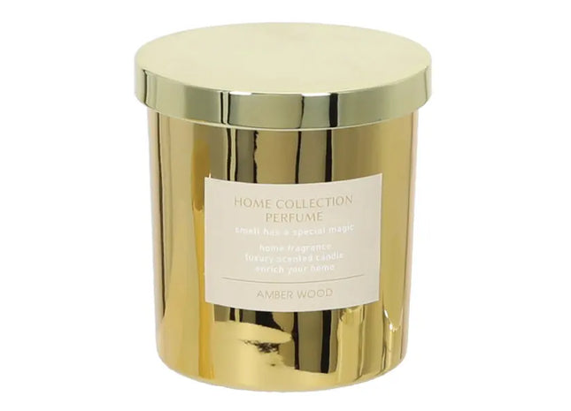 Kleine Duftkerze Amber Wood in Gold, Höhe ca. 10cm - Exquisites Aroma TK Gruppe® Grosshandel 