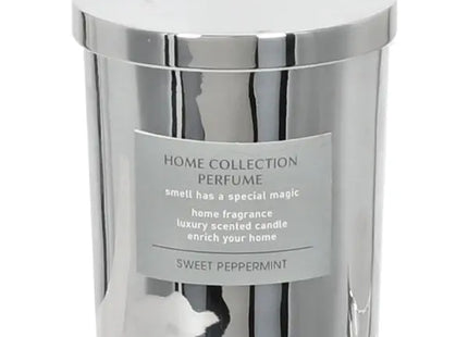 Kleine Duftkerze Sweet Peppermint, Silber, Höhe ca. 10cm - Frisches Ambiente TK Gruppe® Grosshandel 