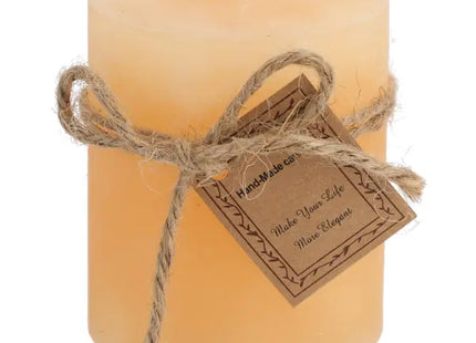 Kleine Gefrostete Stumpenkerze in Aprikose, Stilvolles Wohnaccessoire, 7x8 cm TK Gruppe® Grosshandel 