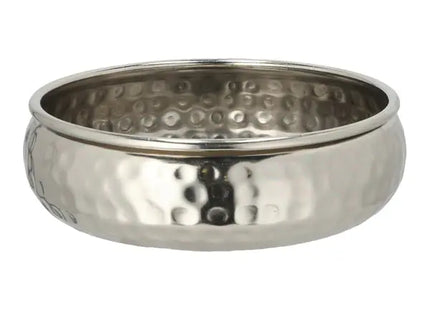 Kleine Gehämmerte Silberschale - Dekoratives Metallgefäß, ca. 20cm Durchmesser TK Gruppe® Grosshandel 