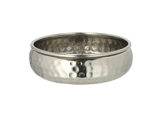 Kleine Gehämmerte Silberschale - Dekoratives Metallgefäß, ca. 20cm Durchmesser TK Gruppe® Grosshandel 