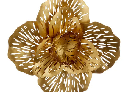 Kleine Goldene Blüten Wanddeko, Ca. 28cm Durchmesser – Elegantes Kunstwerk TK Gruppe® Grosshandel 