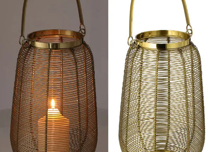 Kleine Goldene Laterne mit Strebenmuster, ca. 33 cm Höhe TK Gruppe® Grosshandel 