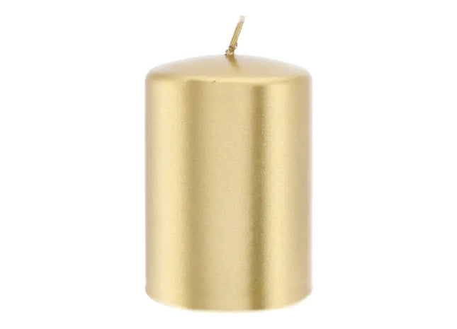 Kleine Goldene Metallic Stumpenkerze, 10cm - Elegantes Wohnaccessoire TK Gruppe® Grosshandel 