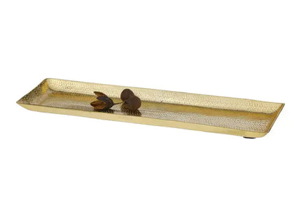 Kleine Goldplatte, fein gehämmert, 29x9 cm - Elegantes Accessoire für jeden Tisch TK Gruppe® Grosshandel 