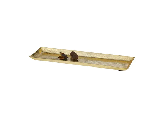 Kleine Goldplatte, fein gehämmert, 29x9 cm - Elegantes Accessoire für jeden Tisch TK Gruppe® Grosshandel 