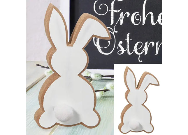 Kleine Hasensilhouette Figur - 13cm Dekorativer Hasen Umriss für Wohn- und Gartengestaltung TK Gruppe® Grosshandel 