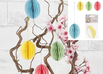 Kleine Honeycomb Osterei Hänger, 4er-Set, ca. 8cm Hoch TK Gruppe® Grosshandel 