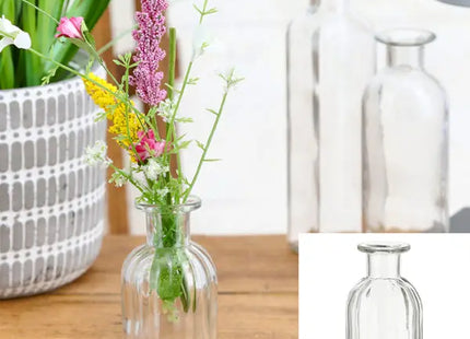 Kleine Klare Glasvase, Kompaktes Design, ca. 5,5x10 cm TK Gruppe® Grosshandel 