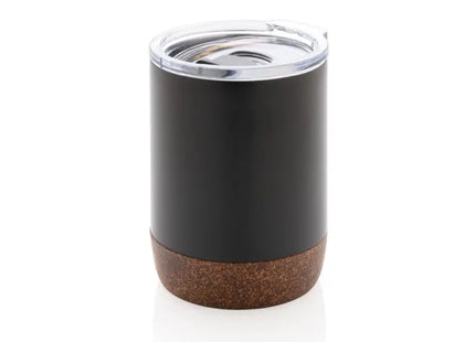 Kleine RCS rSteel Vakuum-Kaffeetasse mit Kork in Schwarz – Kompakt & Öko TK Gruppe® Grosshandel 
