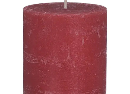 Kleine Rustikale Stumpenkerze in Altrot, 7x8cm - Antikes Dekorelement TK Gruppe® Grosshandel 