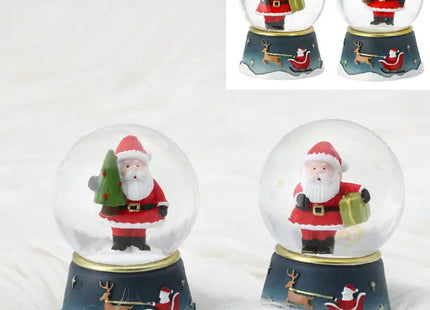 Kleine Schneekugel, Santa, 2er Set, ca. 6cm hoch - Festlicher Weihnachtszauber TK Gruppe® Grosshandel 