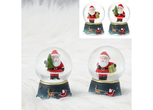 Kleine Schneekugel, Santa, 2er Set, ca. 6cm hoch - Festlicher Weihnachtszauber TK Gruppe® Grosshandel 
