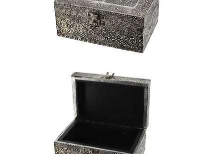 Kleine Silberne Shiva-Truhen, 2er-Set, ca. 15x10 cm – Edle Aufbewahrung TK Gruppe® Grosshandel 