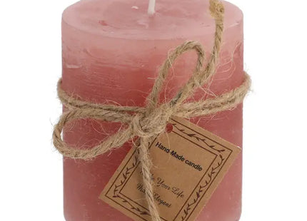 Kleine Stumpenkerze in Altrosa, Gefrostet, 7x8cm, Stilvolle Deko TK Gruppe® Grosshandel 